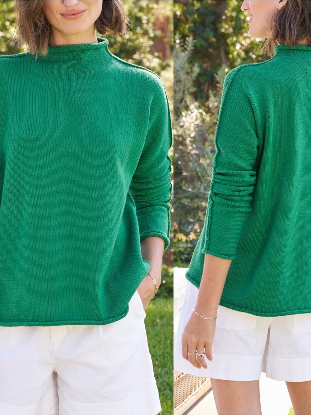 Frank & Eileen Monterey Green Long Sleeve Knit Sweater L